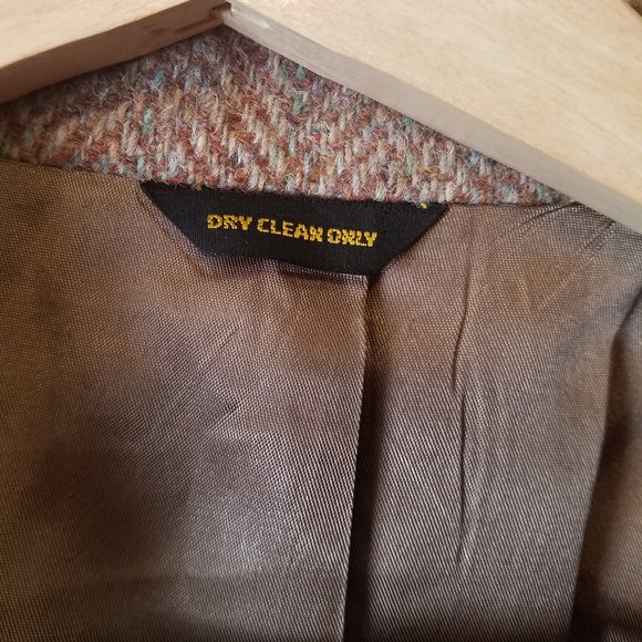 Harris Tweed 38R Tan Sport Coat Leather Buttons - Picture 6 of 12